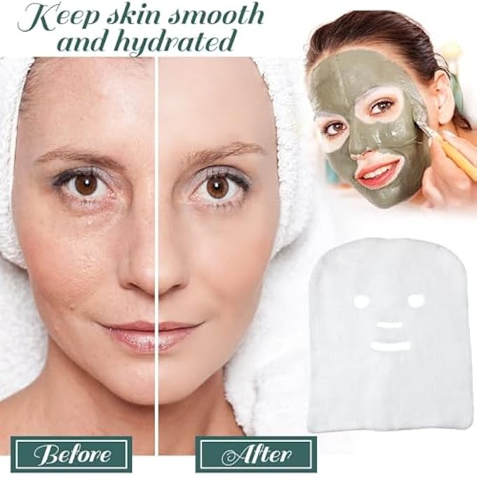 SWIUKPHE FACIAL GAUZE, 100 PCS FACIAL PACKS FOR WOMEN, GAUZE MASK SKIN FIBER PAPER HIGH FREQUENCY GAUZE FACE MASKS - Image 3